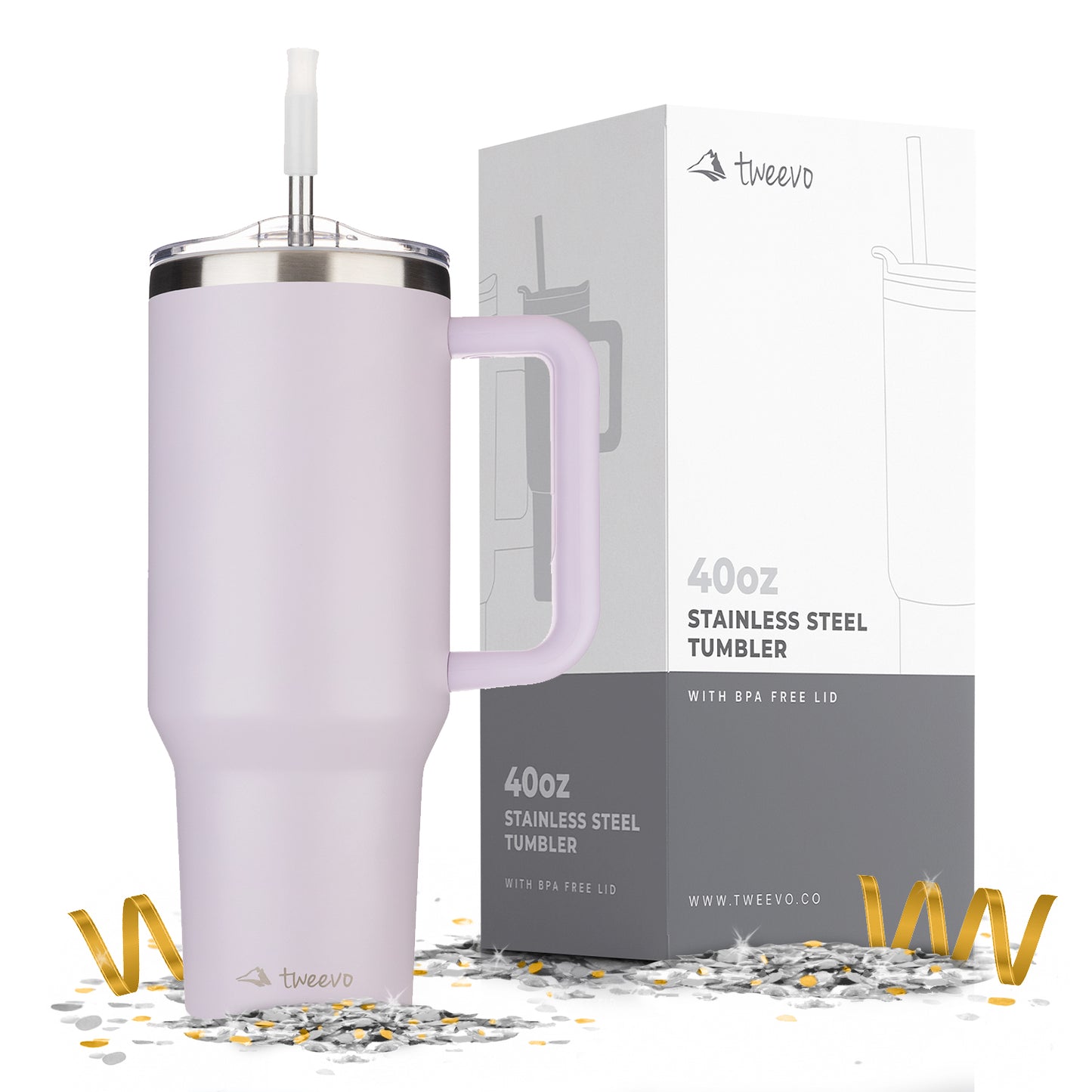 40oz Tumbler with Handle and Straw