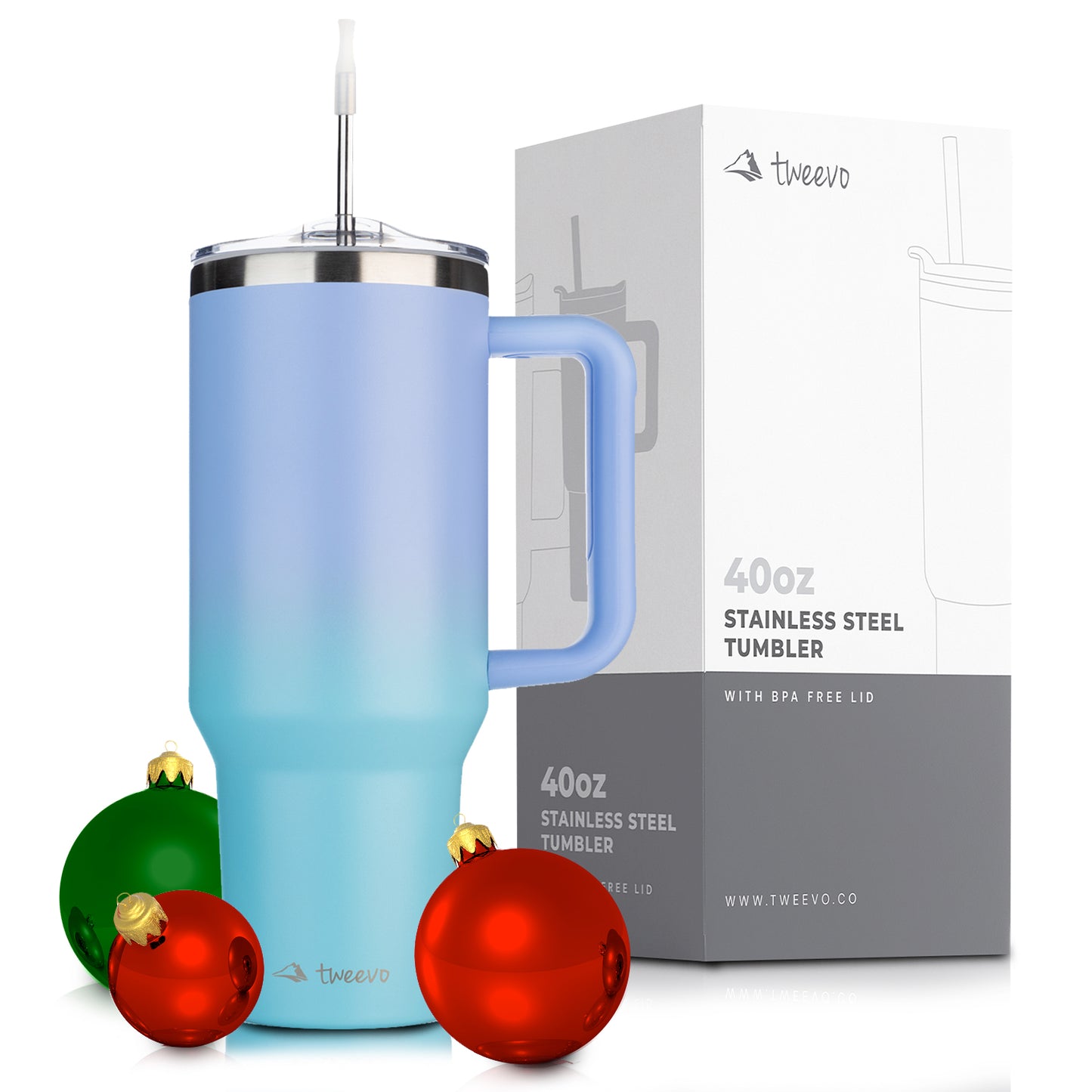 40oz Tumbler with Handle and Straw