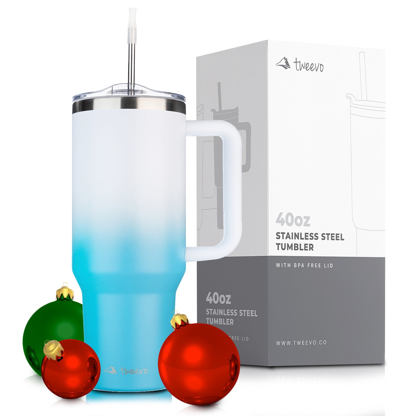 40oz Tumbler with Handle and Straw