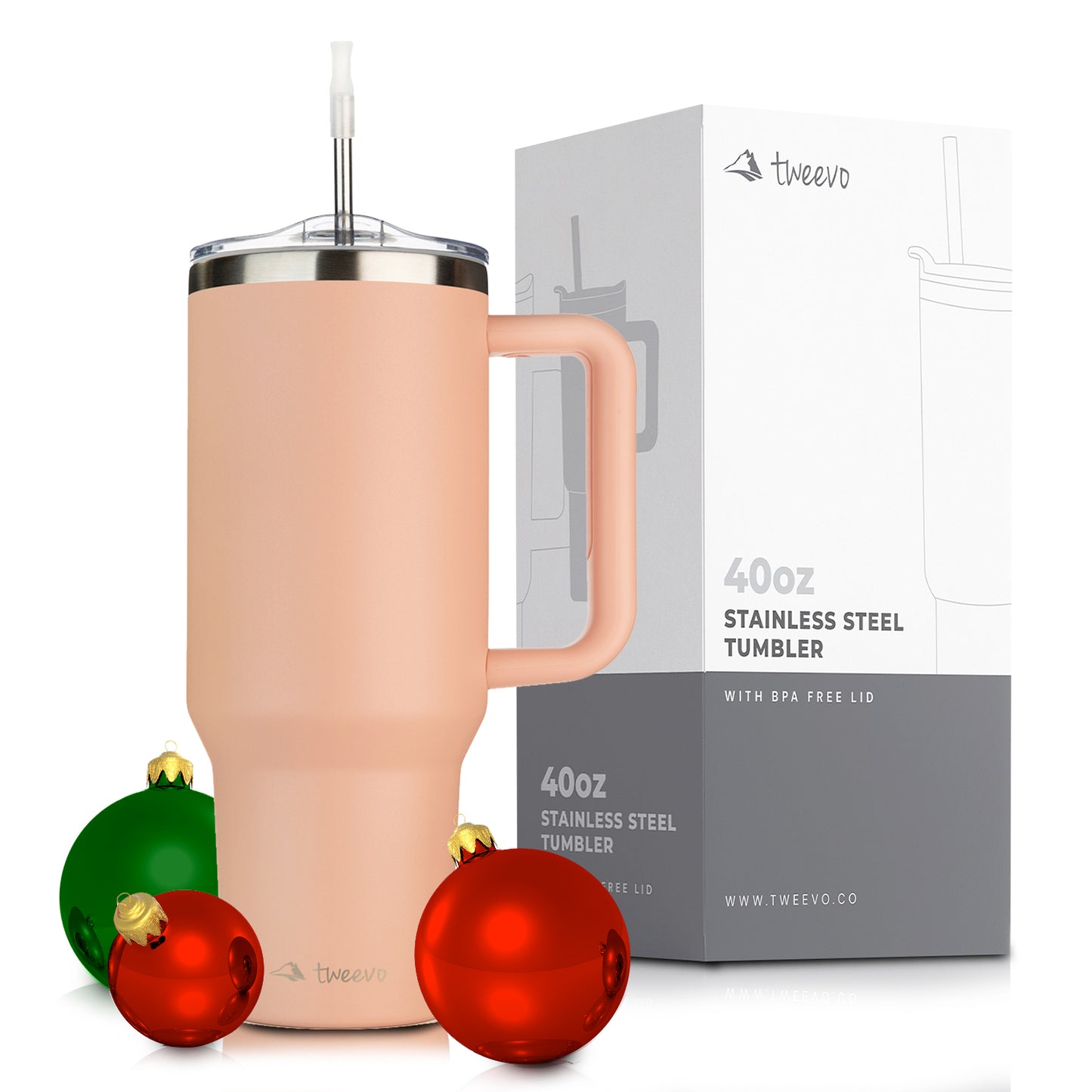 40oz Tumbler with Handle and Straw