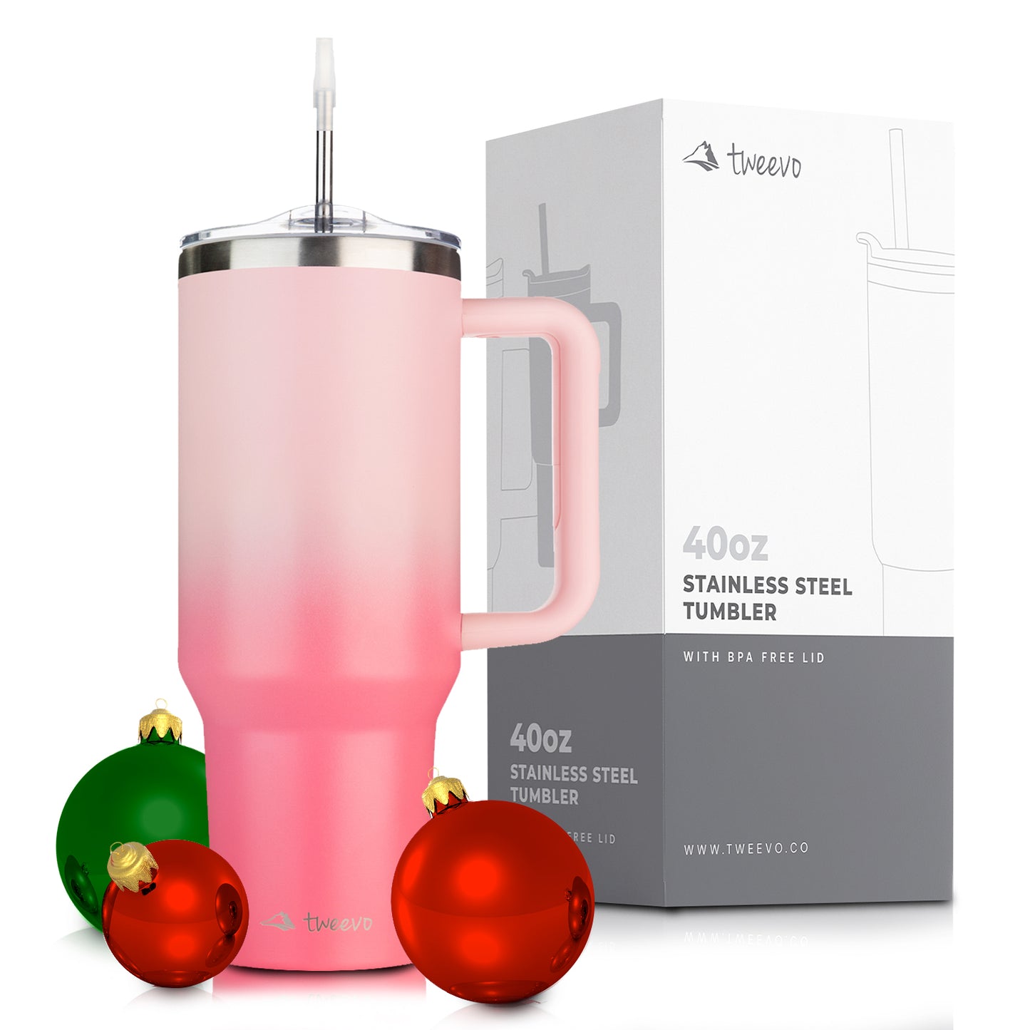 40oz Tumbler with Handle and Straw