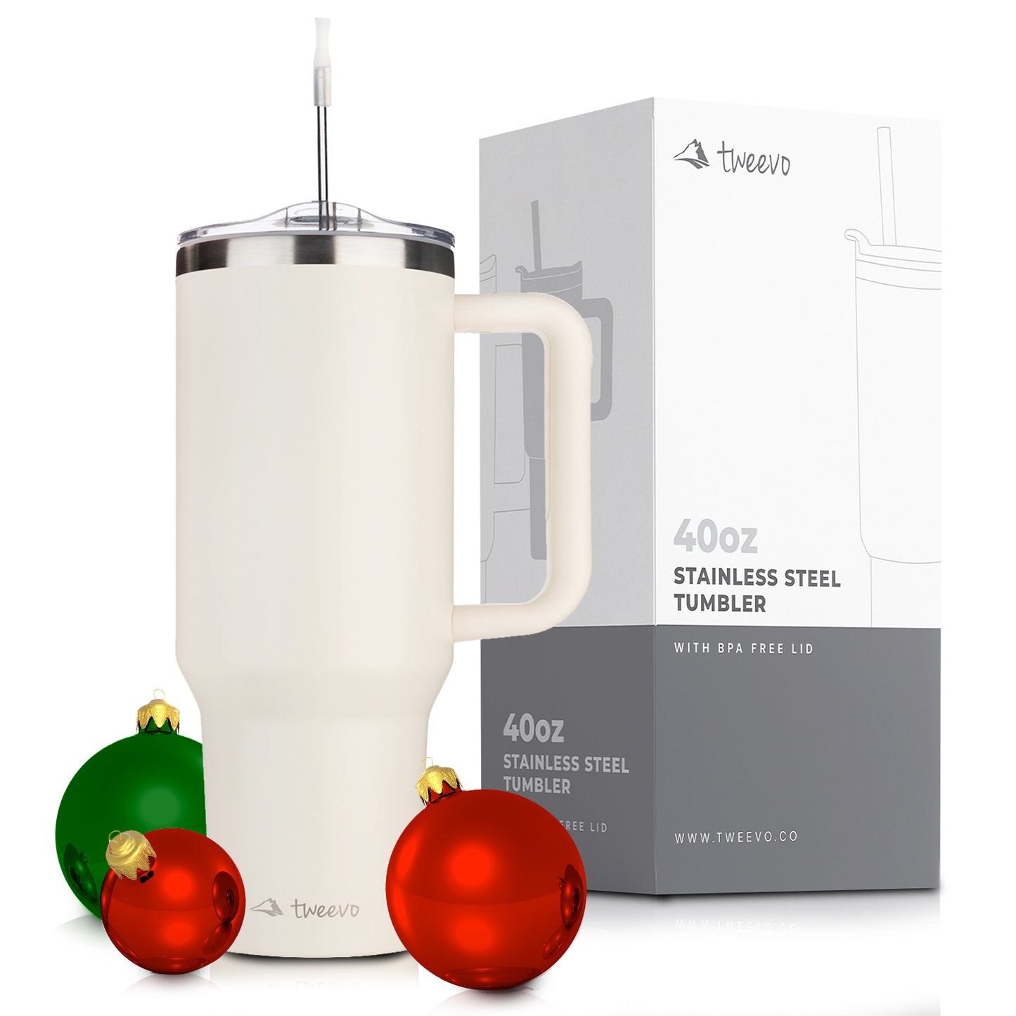 40oz Tumbler with Handle and Straw