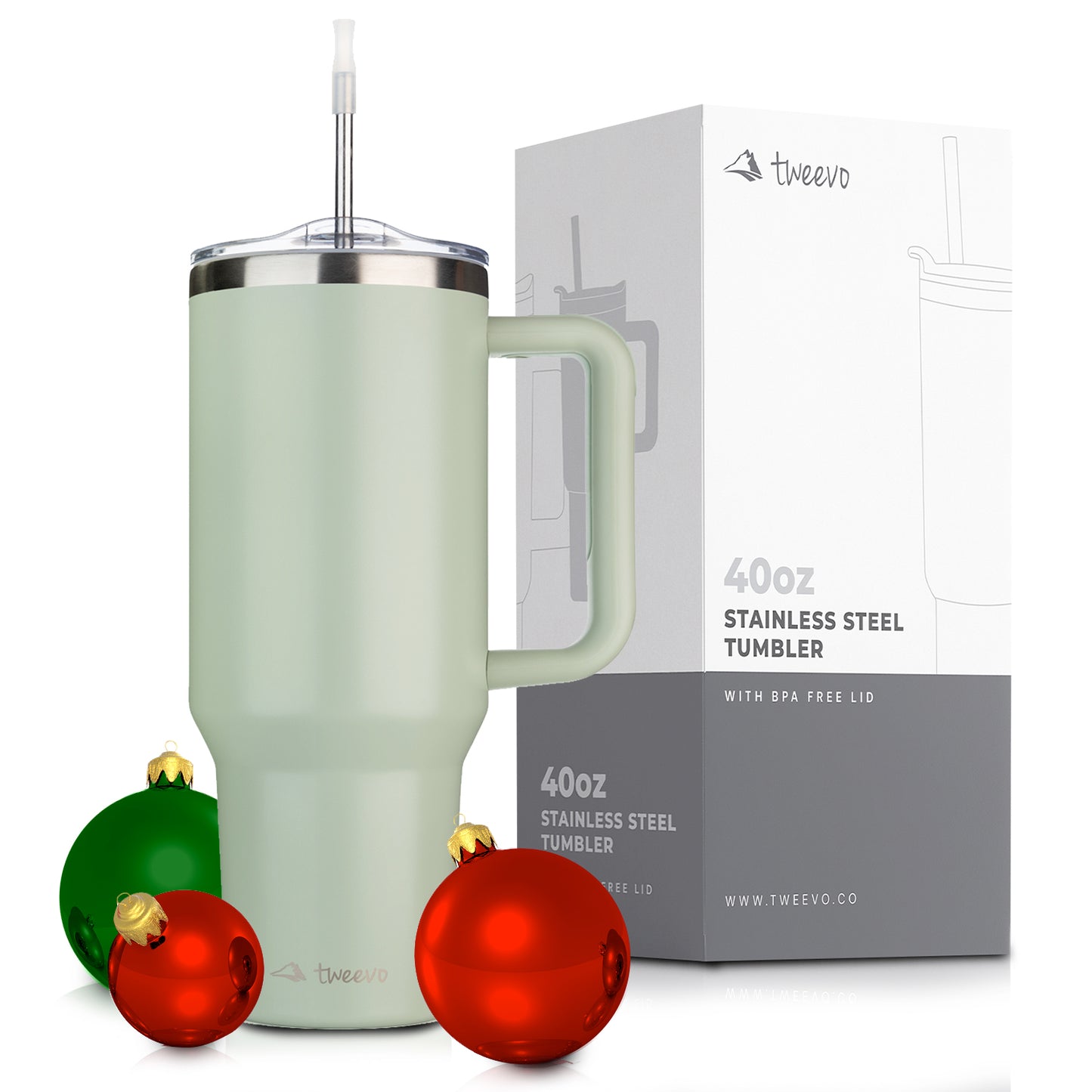 40oz Tumbler with Handle and Straw
