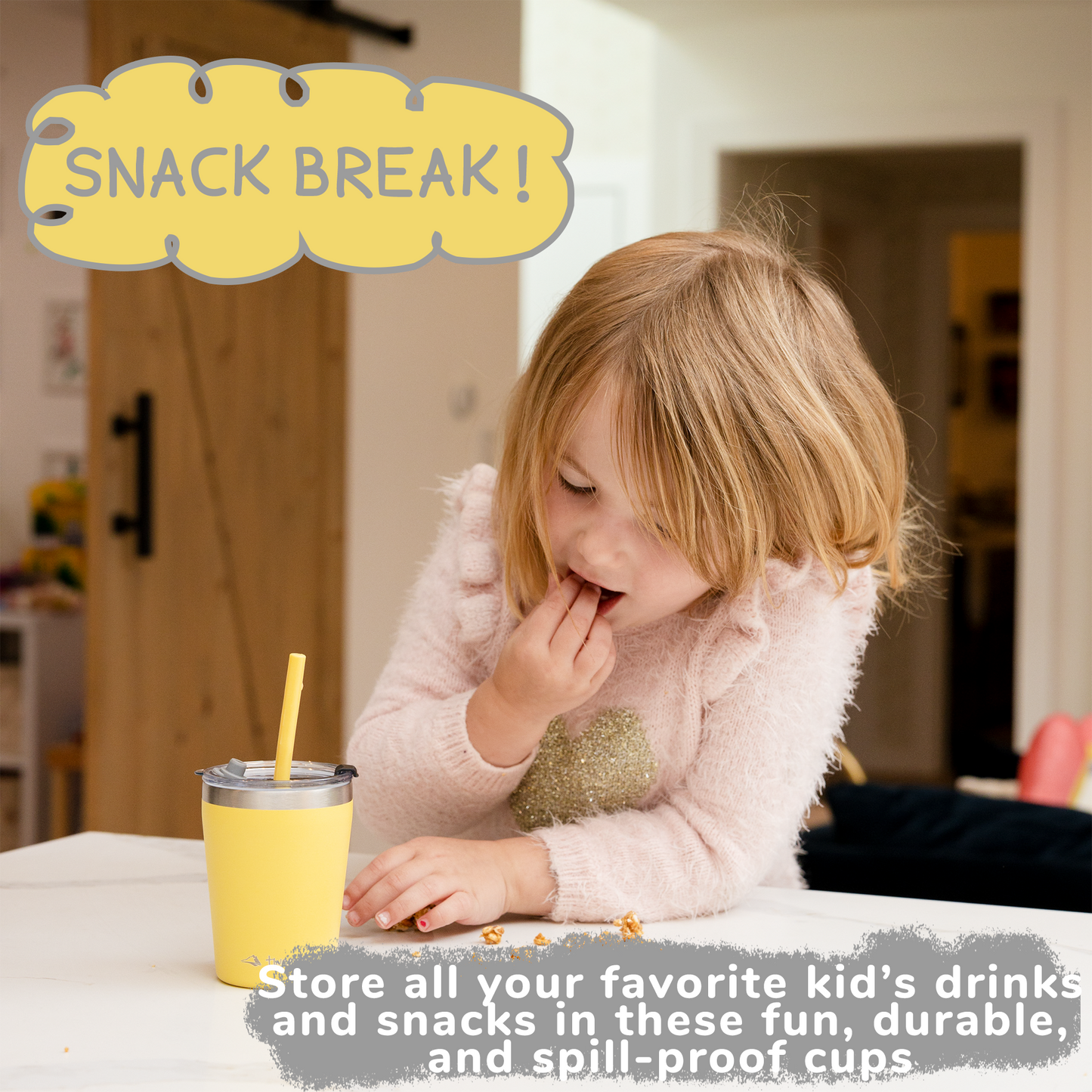 Tweevo Kids Tumblers with Spill-Proof Screw Lids - Kids Tumbler, 8.5 oz. - Stainless Steel Kids Cups With Straws and Lids & Straw Brush